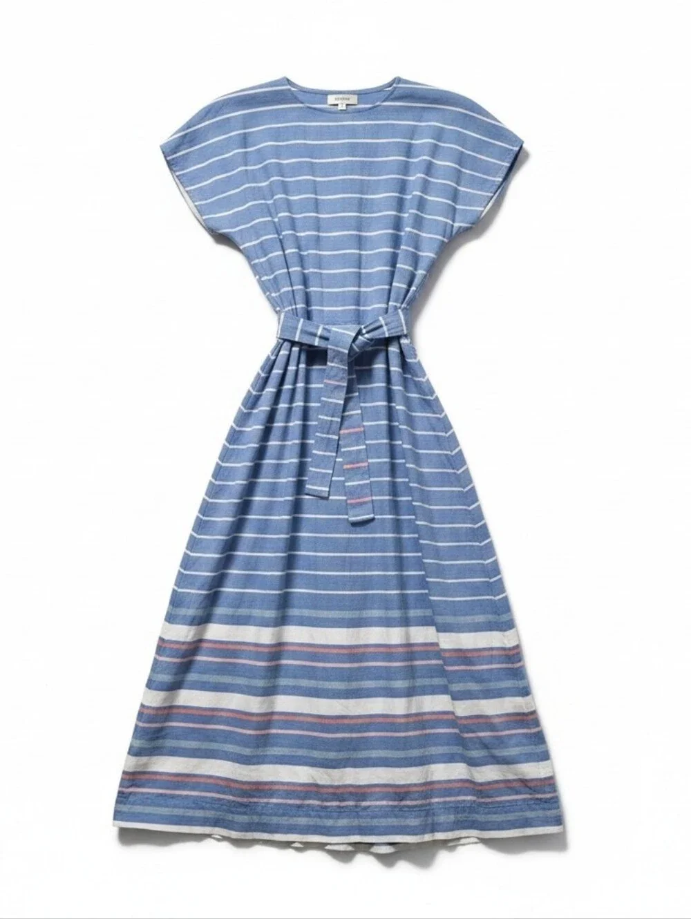Marine Layer Blue Striped Wrap Midi Dress Size S Excellent Condition - Picture 2 of 6